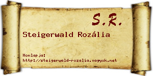 Steigerwald Rozália névjegykártya