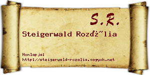 Steigerwald Rozália névjegykártya